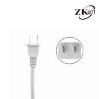 Weißes Netzkabel mit US-Doppelstecker, UL & ETL Zertifiziertes PVC-Kabel, Anpassbare Länge für Elektronische Geräte