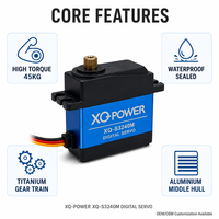 Servomoteur numérique 45KG à couple élevé, engrenage en titane, moteur étanche 6.8V pour voiture RC, avion RC, vente en gros OEM XQ-POWER S3240M