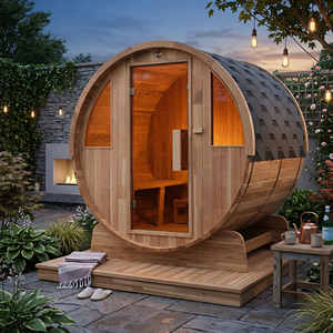 Sauna Exterior Impermeable para Jardín, Cabina de Sauna de Vapor Seco de Madera para 2-4 Personas, Calentador Harvia, Ventana de Vidrio, Sauna Externa - Product Image 1