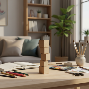 Beech DIY Handmade Wooden Cubes Eco-Friendly Customized Wood Blocks Different Size DIY Block Wooden Crafts Beech Decoration