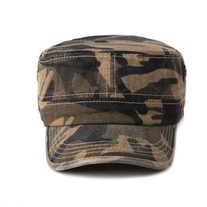 Casquette plate à 5 panneaux pas chère, style cadet, vintage, effet vieilli, camouflage, pour sports de plein air - Product Image 3