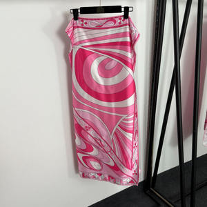 High-End <b>Sexy</b> Backless One-Piece Swimsuit Color Block Print Beach Midi Skirt <b>Women's</b> Two-Piece <b>Outfit</b> Skinny Summer ODM Quick - Product Image 4