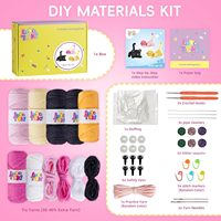 Kit de crochet pour débutants LUDOTEK - 3 packs sur le thème des chats avec tutoriels vidéo étape par étape, emballage en boîte