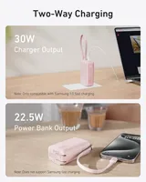 Anker 5,000mAh Power Bank Bloc de chargeur USB-C 3-en-1 Portable LI-Polymer Chargeur de batterie pliable CN Plug A1636 30W Puissance de sortie