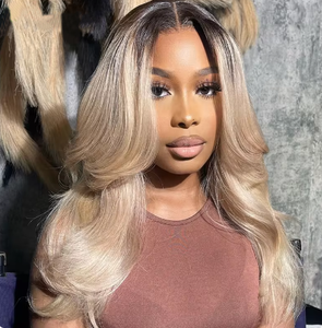 วิกผมแท้แบบไม่ต้องใช้กาว 13x6 360 Full Lace HD Highlight Ash Balayage สีบลอนด์น้ำผึ้งไฮไลท์เทา สำหรับผู้หญิง ราคาโรงงานถูก - Product Image 3