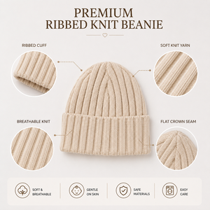 Gorros de Bebé de Alta Calidad, 100% Algodón, Suaves y Transpirables, Gorros Casuales para Bebés, Fabricante OEM ODM - Product Image 4