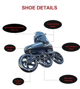 รองเท้าสเก็ตแบบมีล้อสามล้อขนาดใหญ่สำหรับผู้ใหญ่ รองเท้าสเก็ตความเร็วสูงสำหรับแข่งขันบนถนน ล้อขนาดใหญ่ 125 มม. - Product Image 6