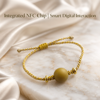 Bracelet intelligent NFC jaune-brun pour cartes d'artiste, guides audio et bijoux d'attractions culturelles