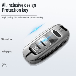 Housse de protection de <span class=keywords><strong>clé</strong></span> de voiture en alliage pour <span class=keywords><strong>Audi</strong></span> <span class=keywords><strong>A3</strong></span> A4 A5 C5 C6 8L <span class=keywords><strong>8P</strong></span> B6 B7 B8 C6 RS3 Q3 Q7 TT 8L 8V S3 porte-clés - Product Image 4