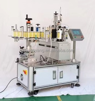 Machine d'étiquetage semi-automatique pour bouteilles rondes et bouteilles à double face, surface latérale plate, pour bouteilles de détergent, contrôle PLC