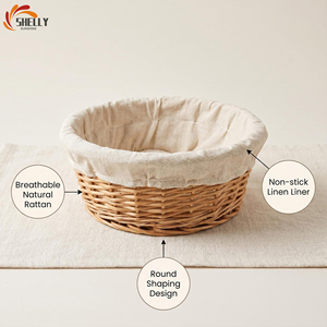 Cesta de fermentación de masa XL de estilo vintage europeo, de ratán ecológico, apta <span class=keywords><strong>para</strong></span> lavavajillas, de grado alimenticio, hecha a mano, <span class=keywords><strong>para</strong></span> panadería casera - Product Image 5