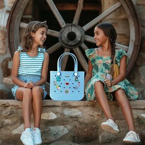 <b>Nurse</b> Themed Beach Tote <b>Bag</b> with Bogg <b>Bag</b> Charms Simply Southern Rubber Inserts Accessories Halloween Occasion Compatible - Product Image 6