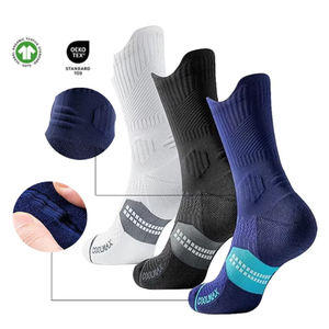 Calcetines de Compresión Coolmax para Correr con Amortiguación, Calcetines Deportivos Altos para Hombre - Product Image 1
