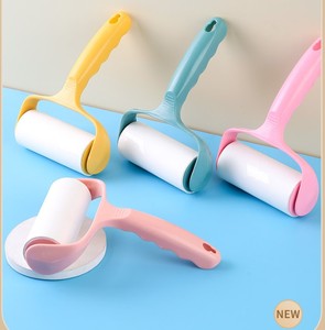 Manual Lint Roller With Adhesive Paper Roll For Clothes 6in <b>Plastic</b> Handle Pink Yellow Blue Teal <b>Color</b> Options - Product Image 1