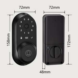 2025年最新Tuya WIFIワイヤレスベル高安全スマートデッドボルトロックデジタル指紋認証APPスマートロック（木製、メモリカード対応） - Product Image 5