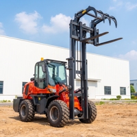 Carrello Elevatore Diesel per Terreni Accidentati 3.5t 4WD Trazione Integrale Fuoristrada per Uso in Cantiere, Foresta e Fattoria