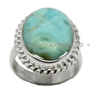 จักรวาลรูปไข่ Sky_Blue Larimar Bezel 925แหวนเงินสเตอร์ลิง,925เครื่องประดับเงินสเตอร์ลิง,ออนไลน์พลอยเครื่องประดับเงิน - Product Image 1