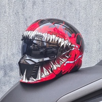 Casque intégral léger SLKE Plus Size 3XL Warrior Combo Scorpion ABS Retro Motorcycle Cruise Locomotive