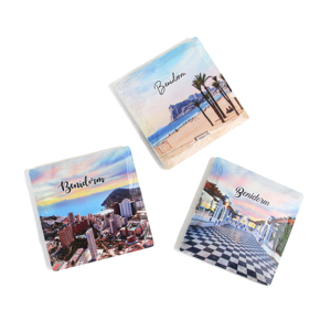 Imán de Cerámica para Refrigerador con Logotipo Personalizado, Recuerdo de Viaje de <span class=keywords><strong>Benidorm</strong></span>, España, Imán Cuadrado de Cerámica con Recubrimiento de Resina 3D - Product Image 2