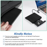 Slim External USB 3.0 DVD/CD Optical Drive Compatible with Windows 11 and PC/Laptop for Desktop Use