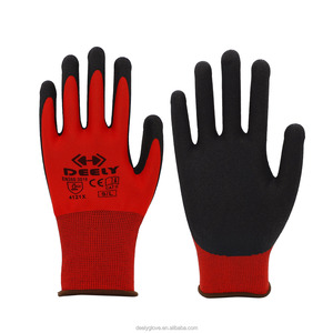 Guantes de Trabajo de Seguridad Industriales de Goma, Guantes Rojos Económicos para Trabajos de Construcción - Product Image 1