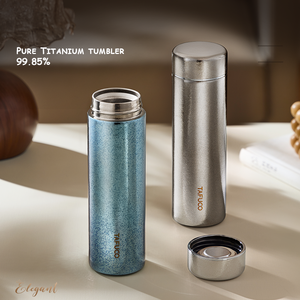 Copo de Café/Água Slim de Titânio Puro para Viagem com Tampa à Prova de Vazamentos, Isolamento Térmico de 12 Horas, Ecológico, para Bebidas Quentes/Frias - Product Image 1