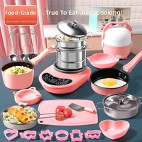 Ensemble de cuisine miniature réaliste pour enfants, jouet éducatif de simulation de cuisine avec cuisinière électrique, cadeau pour garçons et filles