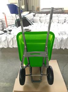 9600 औद्योगिक परिवहन डबल पहिया व्हीलबारो 200 cbf क्षमता बड़े प्लास्टिक ट्रे व्हीलबारो स्टील हैंडल हाथ ट्रॉली - Product Image 6