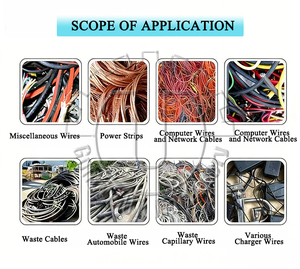 เครื่องย่อยสายไฟทองแดงอัตโนมัติ 150-200 กก./ชม. เครื่องรีไซเคิลสายเคเบิล ประสิทธิภาพสูง อเนกประสงค์ สำหรับขาย - Product Image 2
