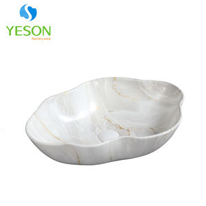 Lavabo marroquí hecho a mano, recipiente de cerámica para pedicura, mesa portátil, fregadero moderno de arte elegante para escurridor de Hotel para lavandería de mármol - Product Image 5