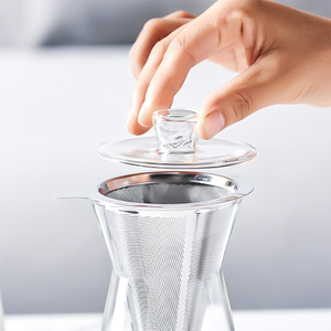 Ensemble de cafetière à froid Huyo OEM en acier inoxydable et verre borosilicate, avec filtre à café glacé - Product Image 5