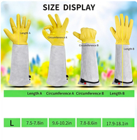 Gants anti-épines personnalisés avec logo, en cuir double face, à manches longues, en peau de mouton, avec poignet réglable pour la taille des roses