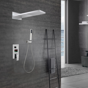 Torneira de led de luxo de 8 ", melhor qualidade, digital, inteligente, banho, temperatura, oculto, chuveiro, conjunto com caixa incorporada - Product Image 4