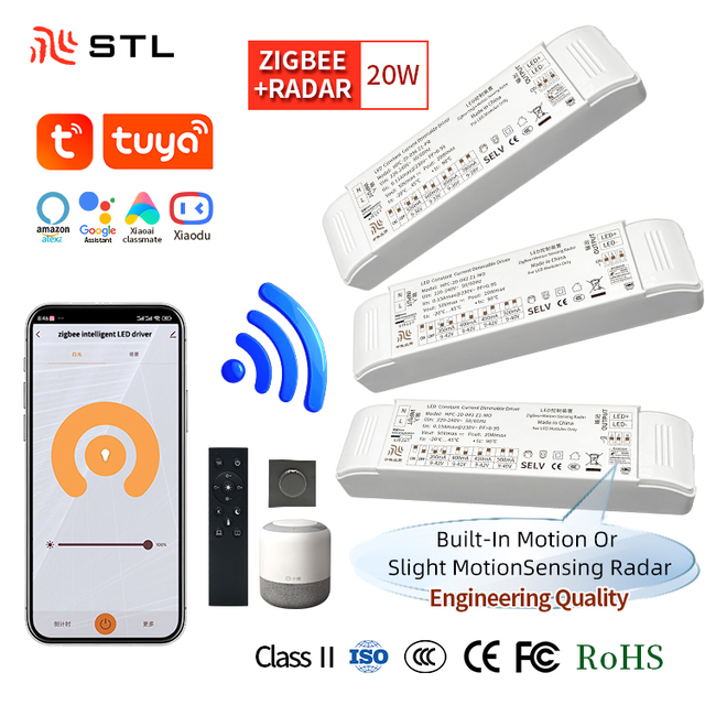 Zigbee Tuya Constant Current Smart radar 18W 20w 350ma 600ma 0.5A Led Transformer Lighting Driver with Remote Control