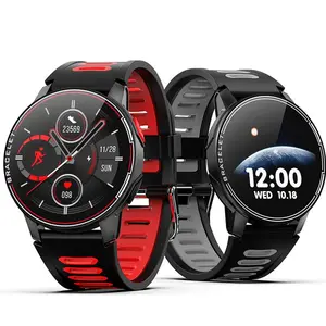 Relógio inteligente l6 masculino e feminino, smartwatch estiloso para homens e mulheres, monitor múltiplos esportes e de pressão sanguínea, à prova d' água l6 2022