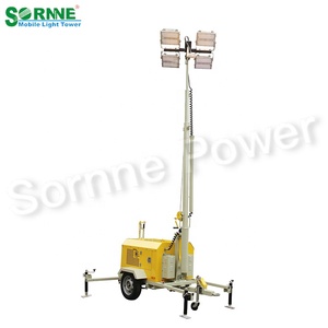 SORNNE 9 M mât télescopique groupe électrogène Diesel 4*1000W lampes aux halogénures métalliques 4*300W lumière LED tour d'éclairage Mobile - Product Image 3