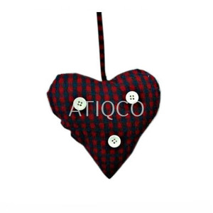 Stylish Modern Cloth Heart Hanging Christmas Ornament for Small <b>Trees</b> Indoor Use - Product Image 1