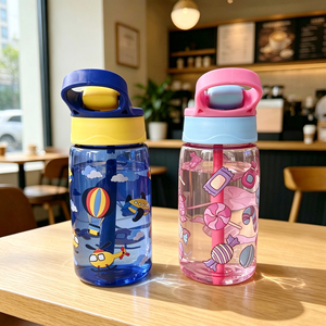 Borraccia Sportiva Mini da 500ml per Bambini con Cannuccia e Coperchio Portatile per Campeggio Quotidiano e Ciclismo, Confezionata in Cartoni - Product Image 5