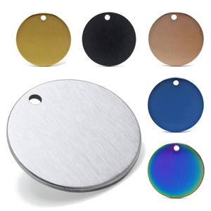 Médaille ronde en métal, pendentif, porte-clés, étiquette de chien, breloque, en acier inoxydable argenté, doré, noir, <span class=keywords><strong>promotion</strong></span> de pièces de monnaie vierges à faire soi-même, cadeau - Product Image 1