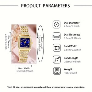 Moda 5 adet kol saati takı hediye seti kadın yüzük kolye küpe tam elmas saatler setleri rahat bayanlar Quartz saat - Product Image 5