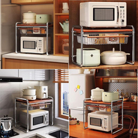 Nouveau support de friteuse à air chaud résistant à la chaleur, étagère de rangement à 2 niveaux pour four à micro-ondes, organisateur de comptoir de cuisine pour cuiseur à riz