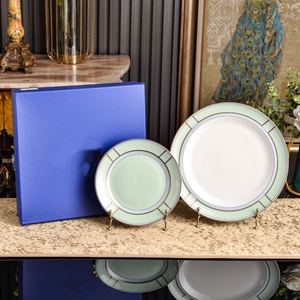 Vajilla de estilo italiano al por mayor, juego de platos llanos 8+10, vajilla de alta gama para hoteles, restaurantes y hogares, ideal para regalo. - Product Image 1