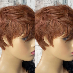 <span class=keywords><strong>Parrucche</strong></span> Pixie Cut Marroni con Chiusura Frontale in Pizzo, Capelli Umani Vergini Brasiliani, <span class=keywords><strong>Parrucche</strong></span> <span class=keywords><strong>Corte</strong></span> Pixie Senza Colla per Donna - Product Image 2