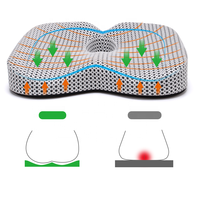 Coussin de siège en mousse à mémoire de forme en U pour chaises de bureau, camping, soins infirmiers, hôtels - Soulagement des douleurs au coccyx, sciatique, soutien lombaire, maille amovible