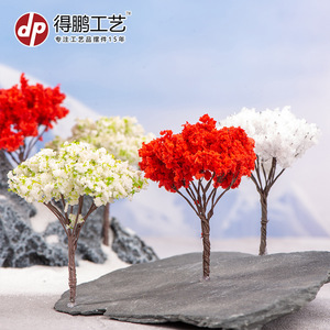 Árbol de Flores de Cerezo Artificial, Flor de Plástico Roja, Blanca y Verde, Decoración de Jardín D1484, Venta al por Mayor - Product Image 3