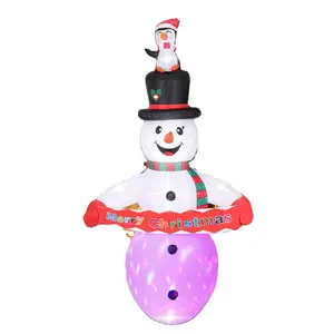 8FT Natal inflável boneco de neve decoração built-in luzes LED coloridas Festa de Natal Indoor ao ar livre Lawn jardim Holiday Party