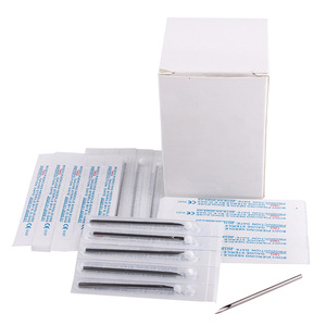 100pcs/ Box Disposable Sterilized Tattoo Puncture Needle Piercing Studs Ear Cartilage Piercing <strong>Septum</strong> Piercing