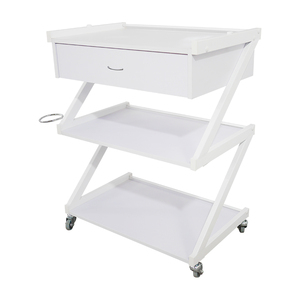 High Quality Modern Wood Salon Furniture <strong>Trolley</strong> with Drawer <strong>White</strong> Color Universal Wheels for Home Office TS-4113A - Product Image 2