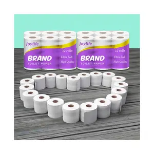 Factory Price Recycled Pulp 8 Rolls Pack Hotel Room Small Roll Paper Core Toilet Paper Sanitary Paper