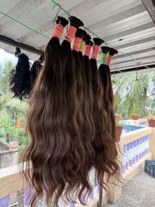 Extensions de cheveux naturels 5x5 en dentelle suisse, texture ondulée noire, pour la création de perruques et le coiffage féminin - Product Image 2